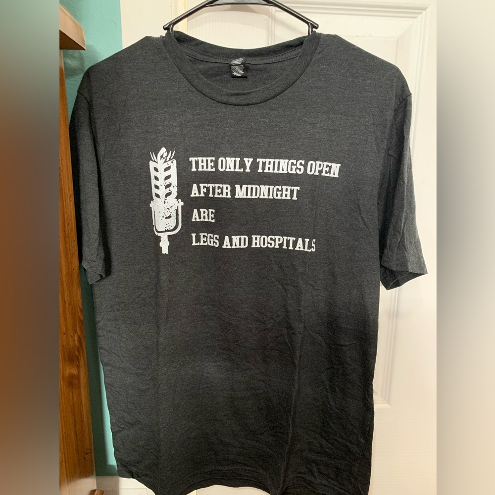 Gray Graphic T-Shirt with White Print
